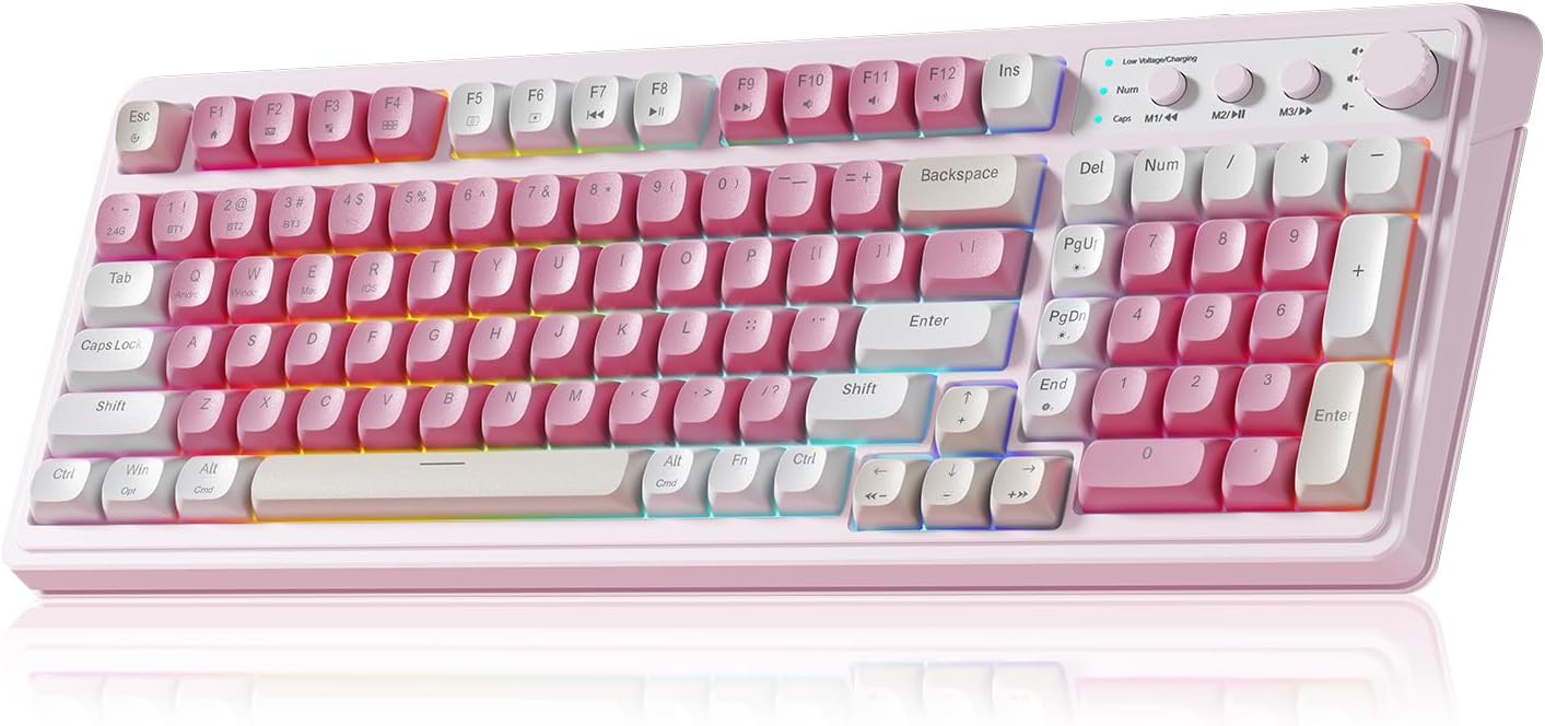 TECLADO GAMER AULA S99 INALÁMBRICO TAMAÑO COMPLETO CON PERILLA MULTIMEDIA - 3