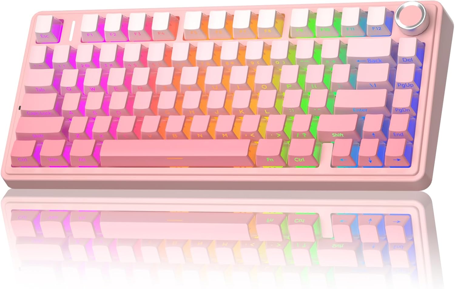 TECLADO MECÁNICO AULA F75 PRO INALÁMBRICO 75% SILENCIOSO ROSA - 1