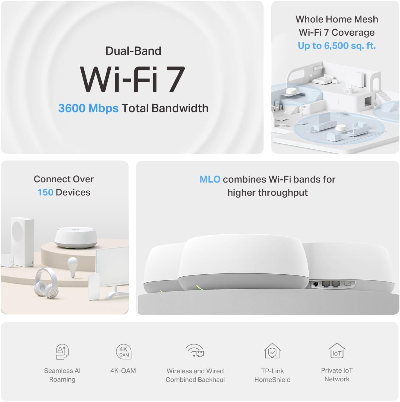 ROUTER TP-LINK DECO 7 BE23 WIFI 7 BE3600 MESH 3-PACK - 3