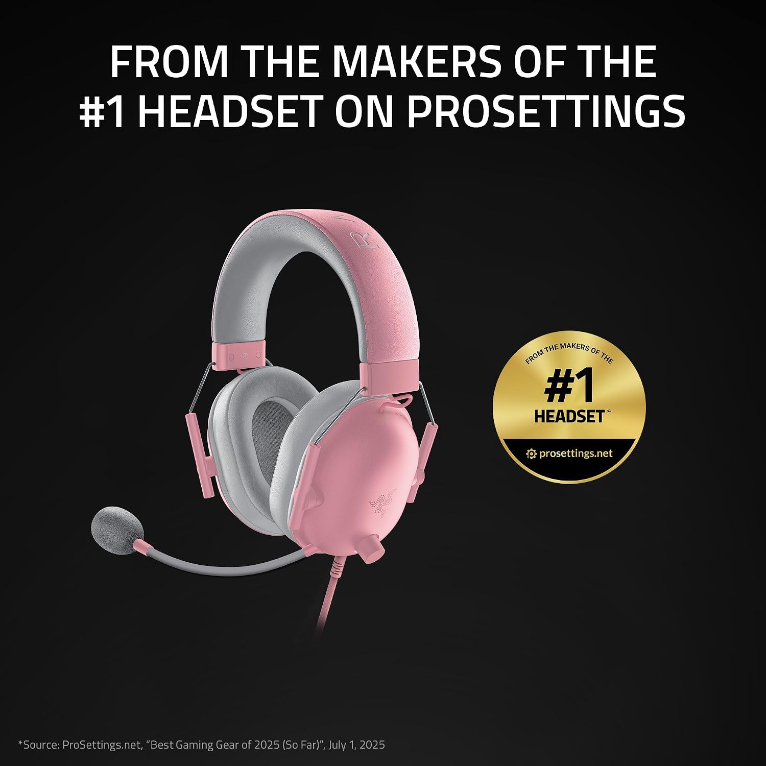 HEADSET RAZER BLACKSHARK V2 X GAMING 50MM DRIVERS QUARTZ PINK - 2