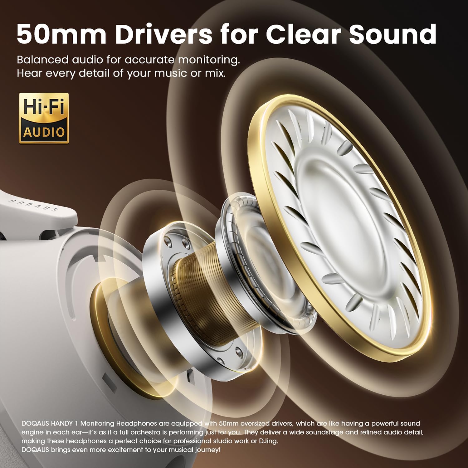AUDÍFONOS DOQAUS DJ PROFESIONALES OVER-EAR CON DRIVERS DE 50MM Y DOBLE JACK - 2