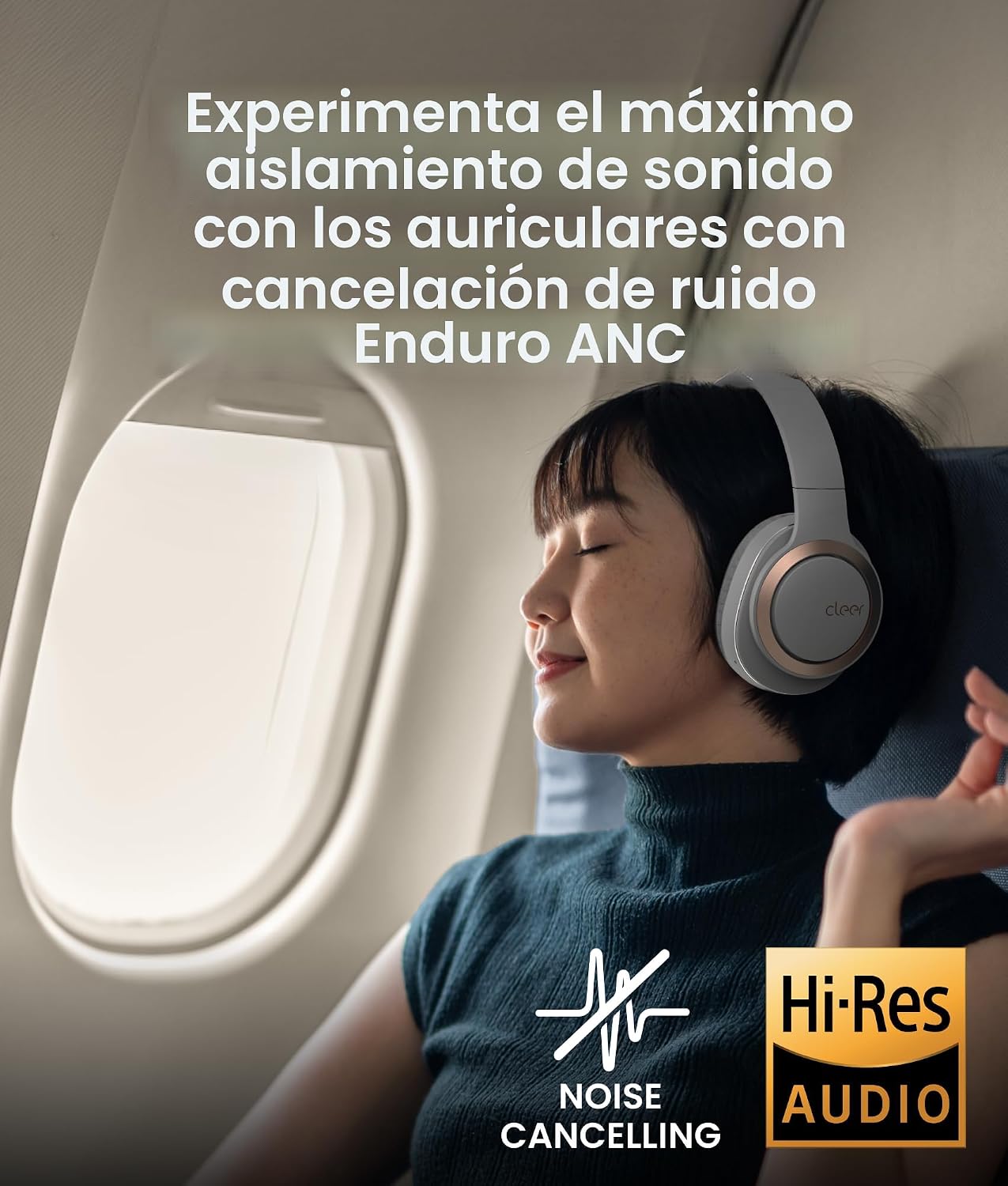 AUDÍFONOS CLEER ENDURO ANC CON CANCELACIÓN DE RUIDO, GRIS CLARO - 5