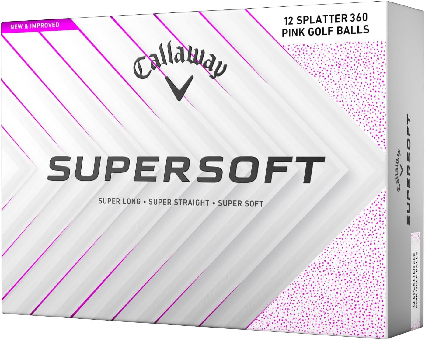 PELOTAS DE GOLF CALLAWAY SUPERSOFT 2025 ROSA CON ALINEACIÓN 360 - 1