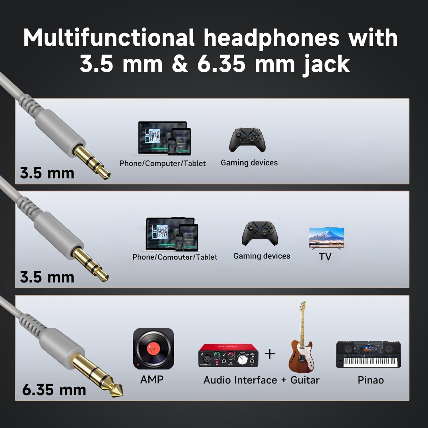 AUDÍFONOS OVER-EAR ONEODIO PRO-10 DJ WIRED HI-RES AUDIO - 3