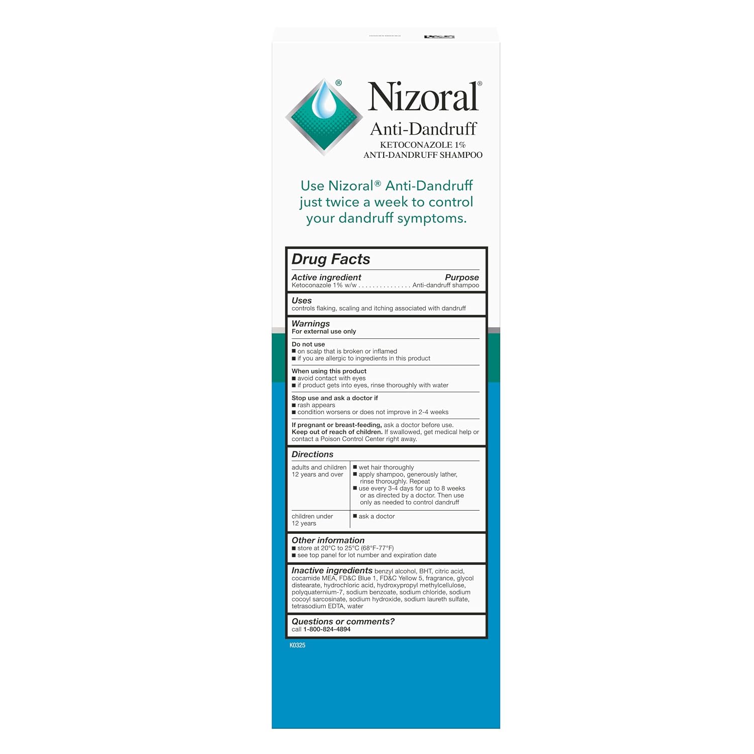 SHAMPOO ANTICASPA NIZORAL CON 1% KETOCONAZOL Y AROMA DE MENTA 414 ML - 4