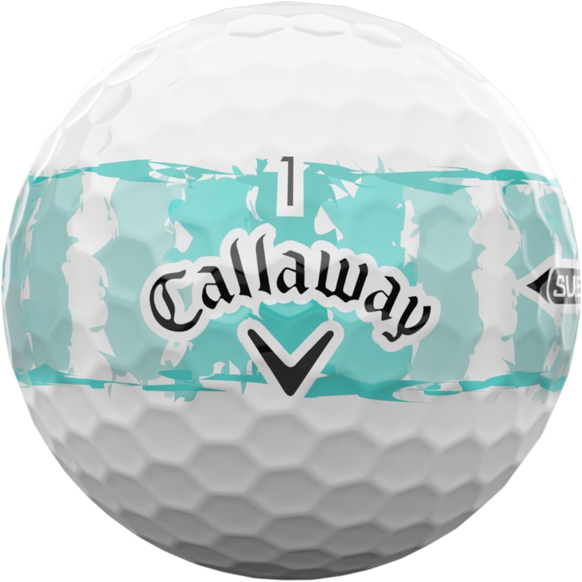 PELOTAS DE GOLF CALLAWAY SUPERSOFT 2025 DISTRESSED STRIPE TEAL, PACK DE 12 - 3