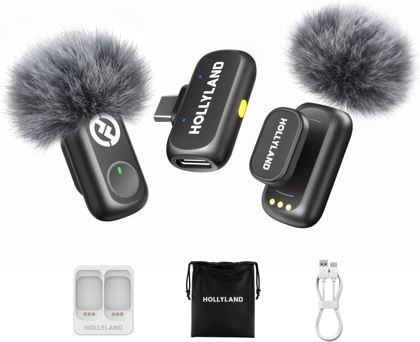 MICRÓFONO INALÁMBRICO HOLLYLAND LARK A1 MINI DUO USB-C CON 2 TRANSMISORES - 1