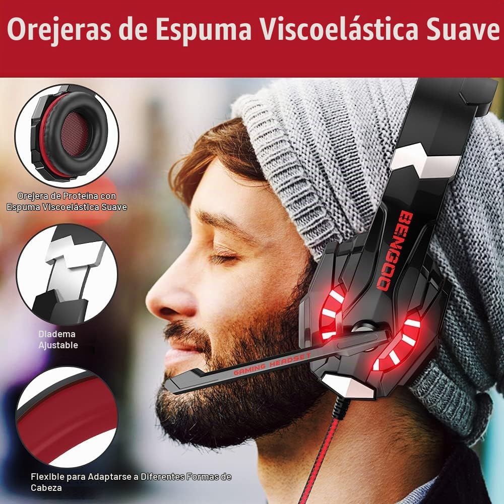 HEADSET BENGOO G9000 STEREO PRO GAMING PARA PS4, XBOX ONE Y PC - 4