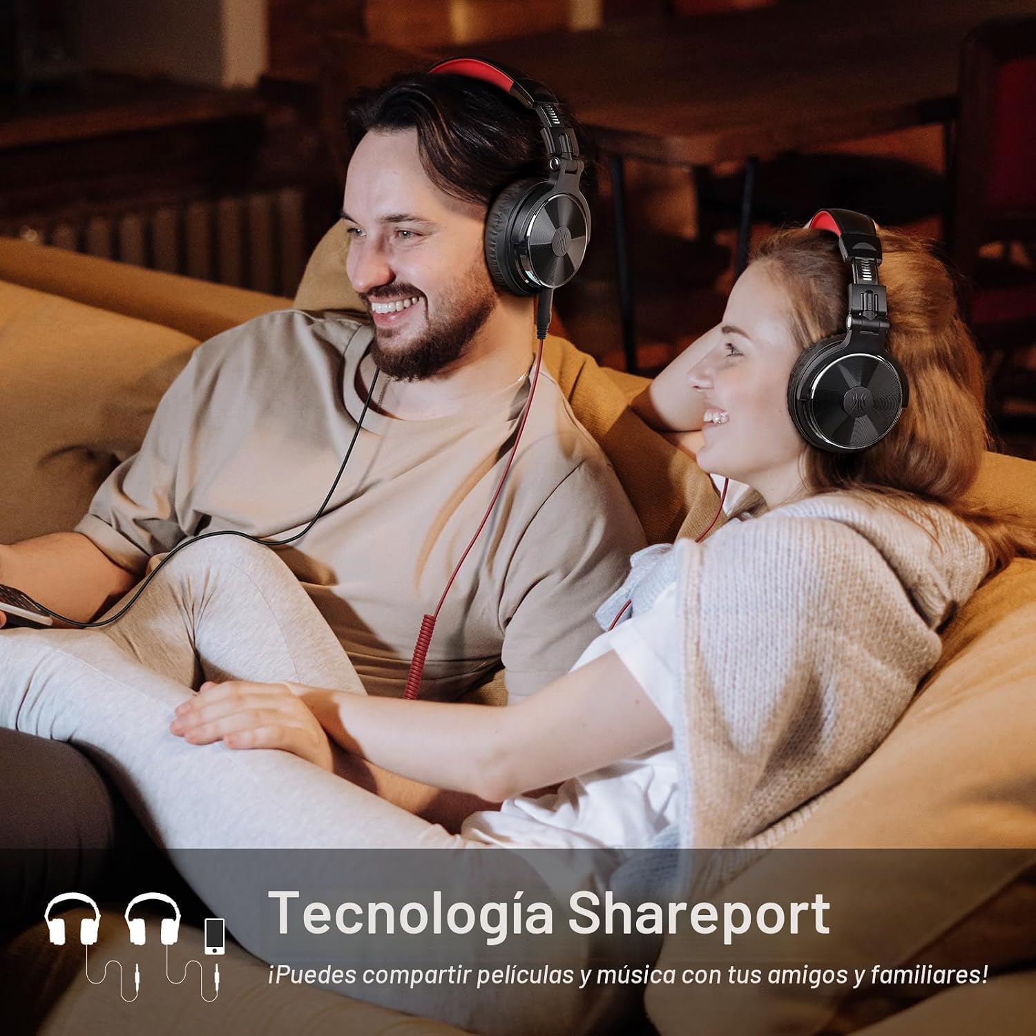 AUDÍFONOS ONEODIO STUDIO PRO-10 DJ OVER-EAR ROJO - 3
