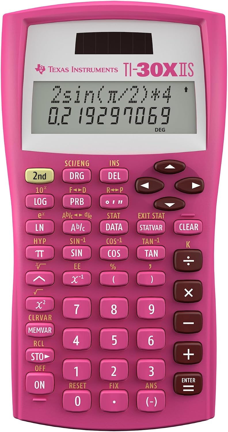 CALCULADORA CIENTÍFICA TEXAS INSTRUMENTS TI-30X IIS PANTALLA DUAL ROSA - 1