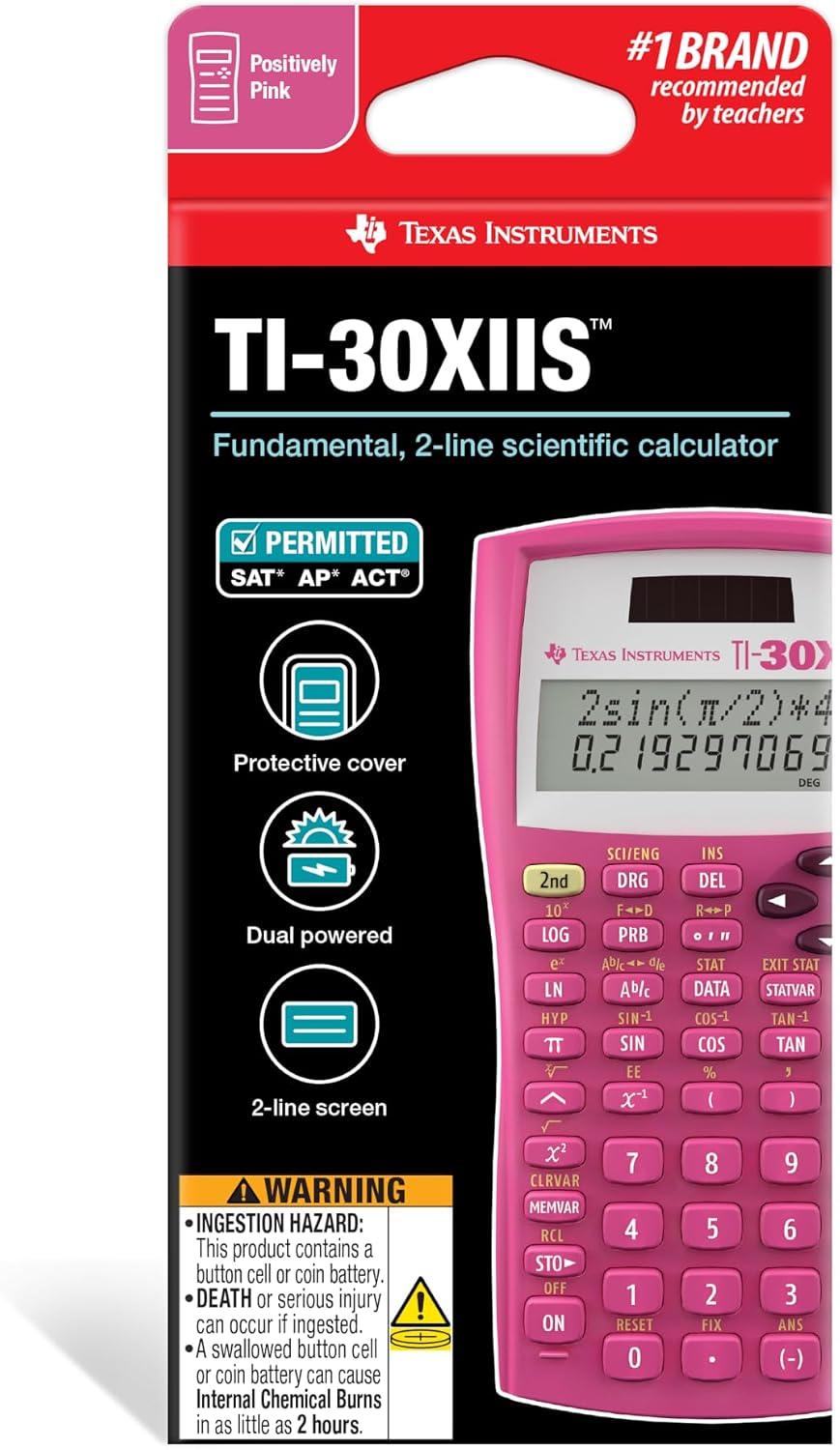 CALCULADORA CIENTÍFICA TEXAS INSTRUMENTS TI-30X IIS PANTALLA DUAL ROSA - 5