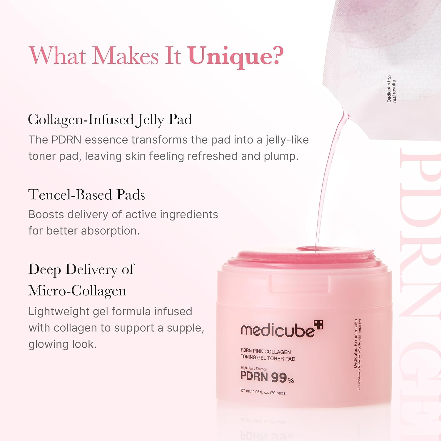 TÓNICO EN DISCOS MEDICUBE SALMON DNA PDRN COLÁGENO ROSA CALMANTE - 3