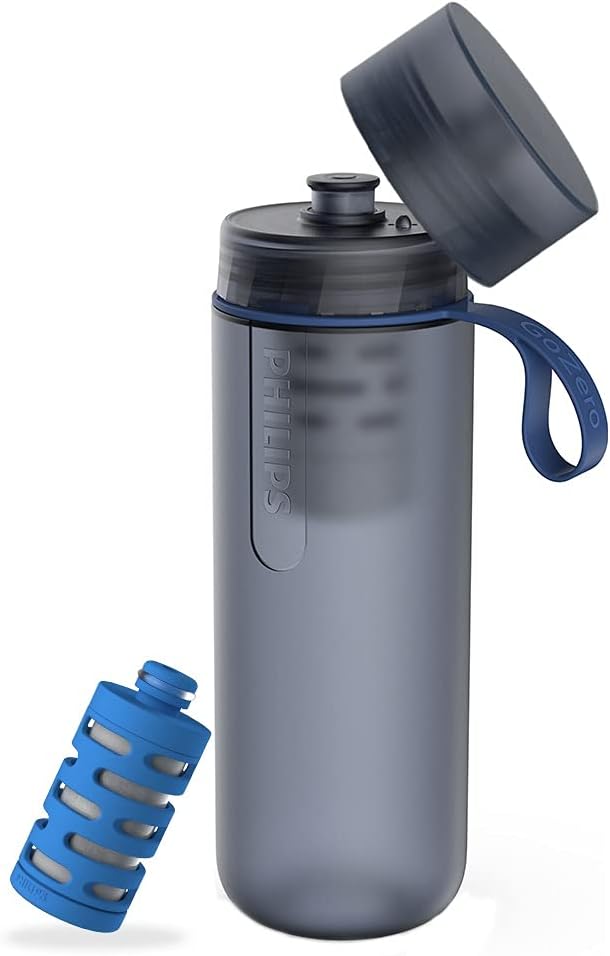 BOTELLA DE AGUA PHILIPS GOZERO ACTIVE CON FILTRO DEPORTIVO 20 OZ AZUL - 1