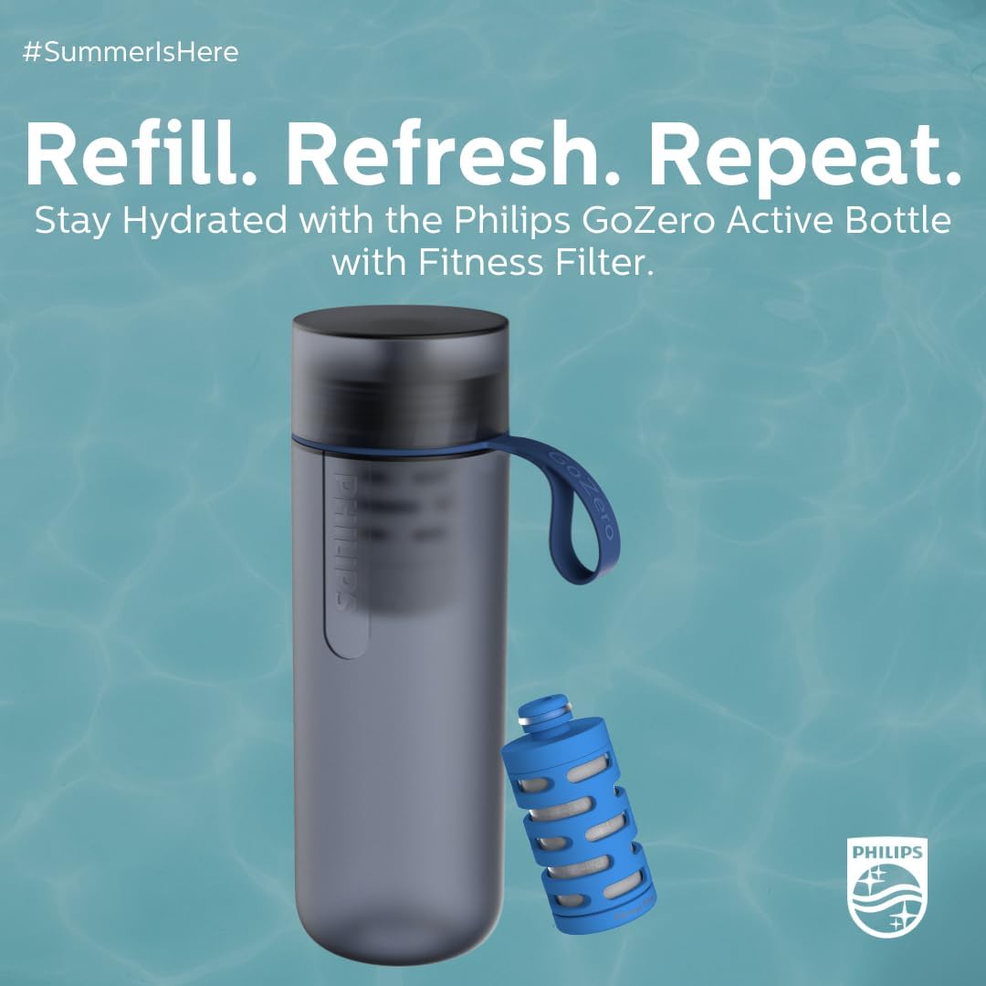 BOTELLA DE AGUA PHILIPS GOZERO ACTIVE CON FILTRO DEPORTIVO 20 OZ AZUL - 4