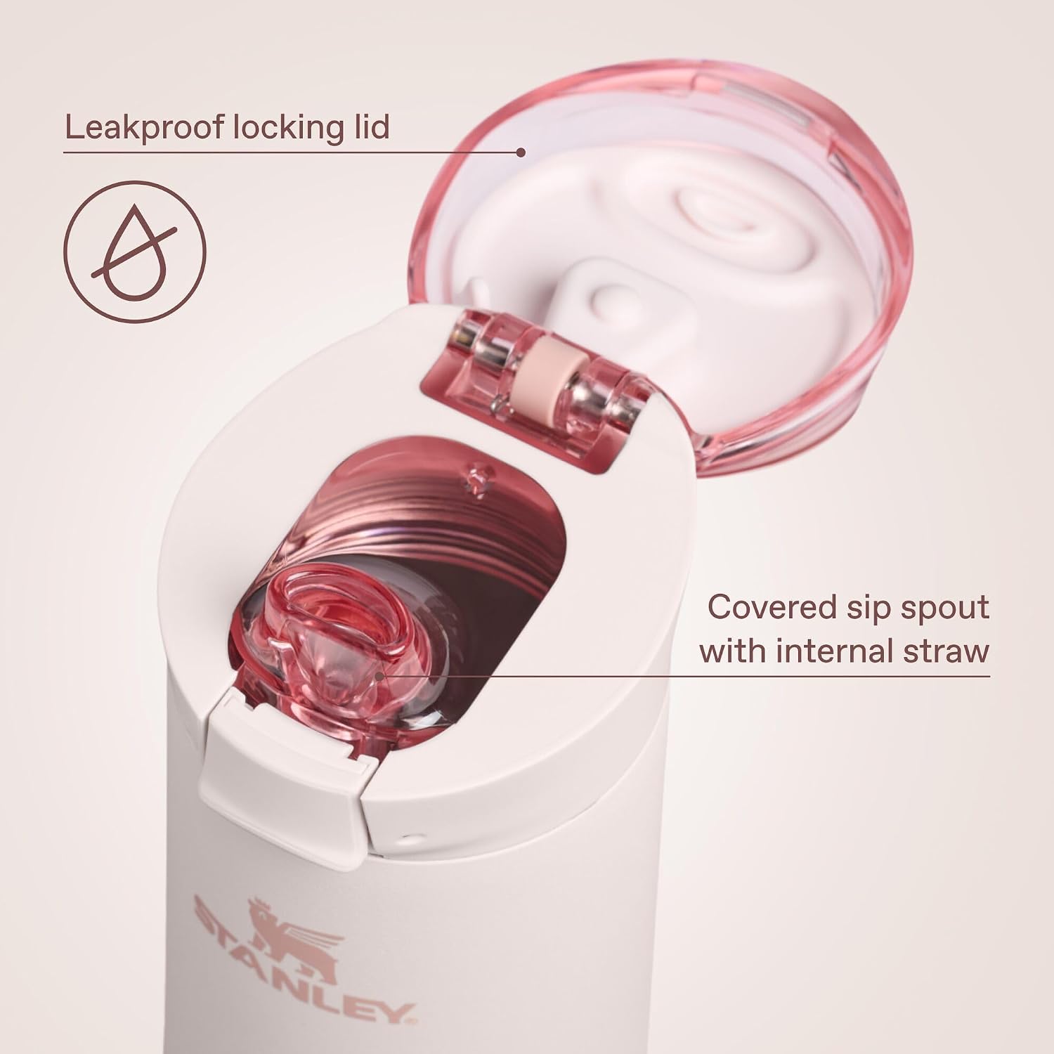 TERMO STANLEY FLOWSTATE SPRING BOTTLE 20 OZ ROSE QUARTZ - 5