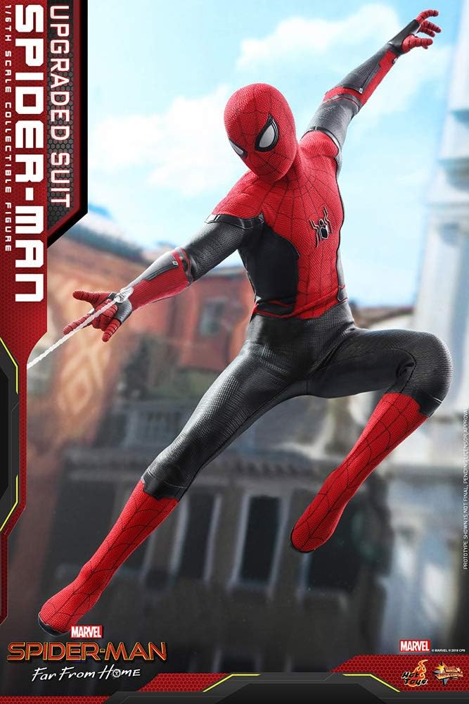 FIGURA DE ACCIÓN SPIDER-MAN UPGRADED SUIT SIXTH SCALE 1/6 HOT TOYS MOVIE MASTERPIECE MMS542 - 2