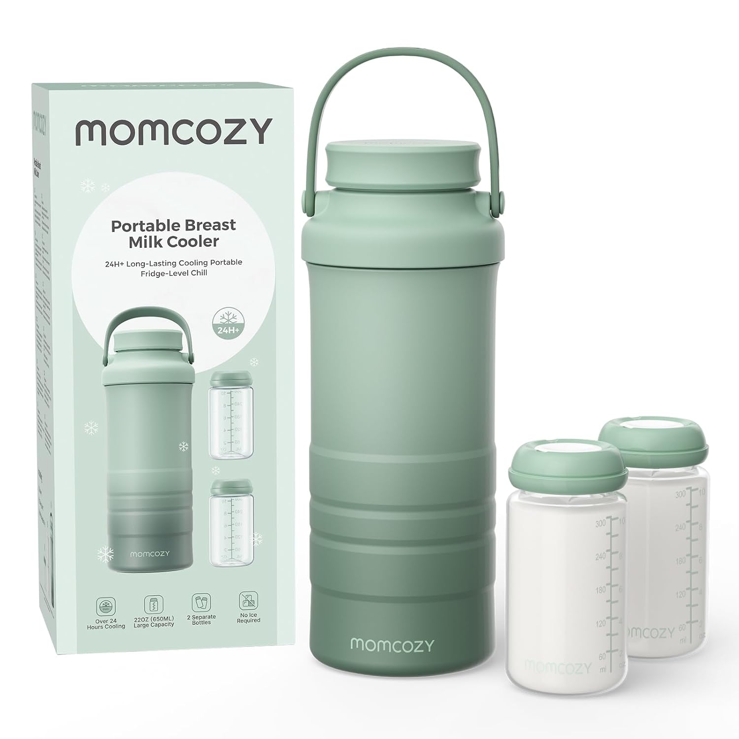 CONTENEDOR PORTÁTIL PARA LECHE MATERNA MOMCOZY 22OZ CON ENFRIAMIENTO 24 HORAS - 1