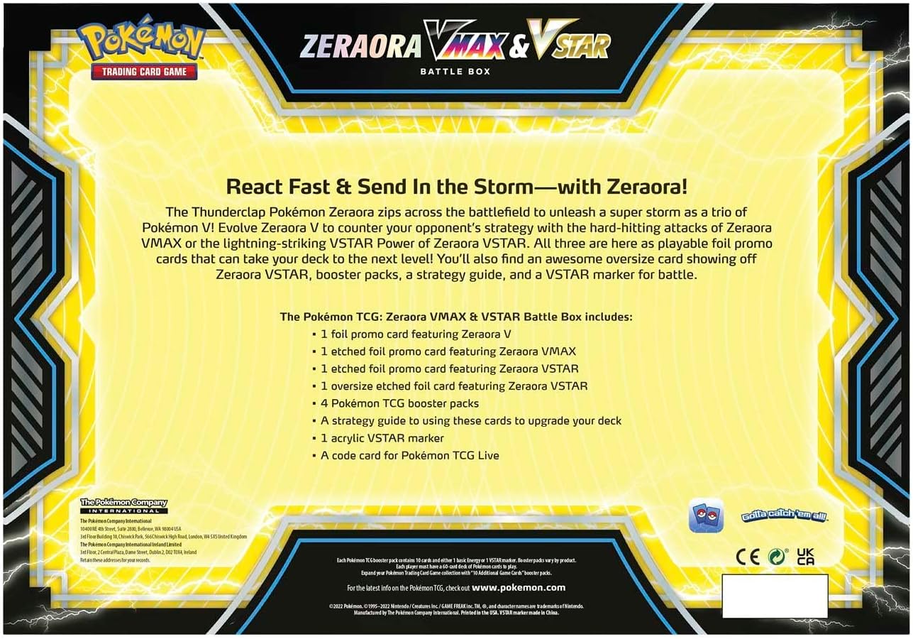 JUEGO DE CARTAS POKÉMON TCG ZERAORA VMAX VSTAR BATTLE BOX - 3