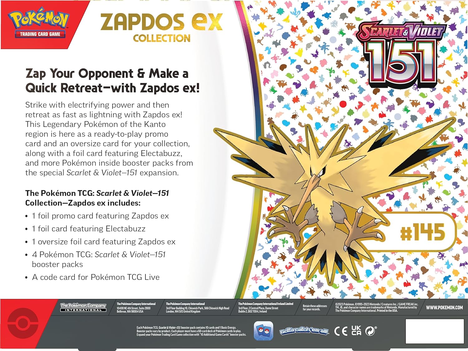 CARTAS POKÉMON TCG SCARLET Y VIOLET 151 COLLECTION ZAPDOS EX - 4