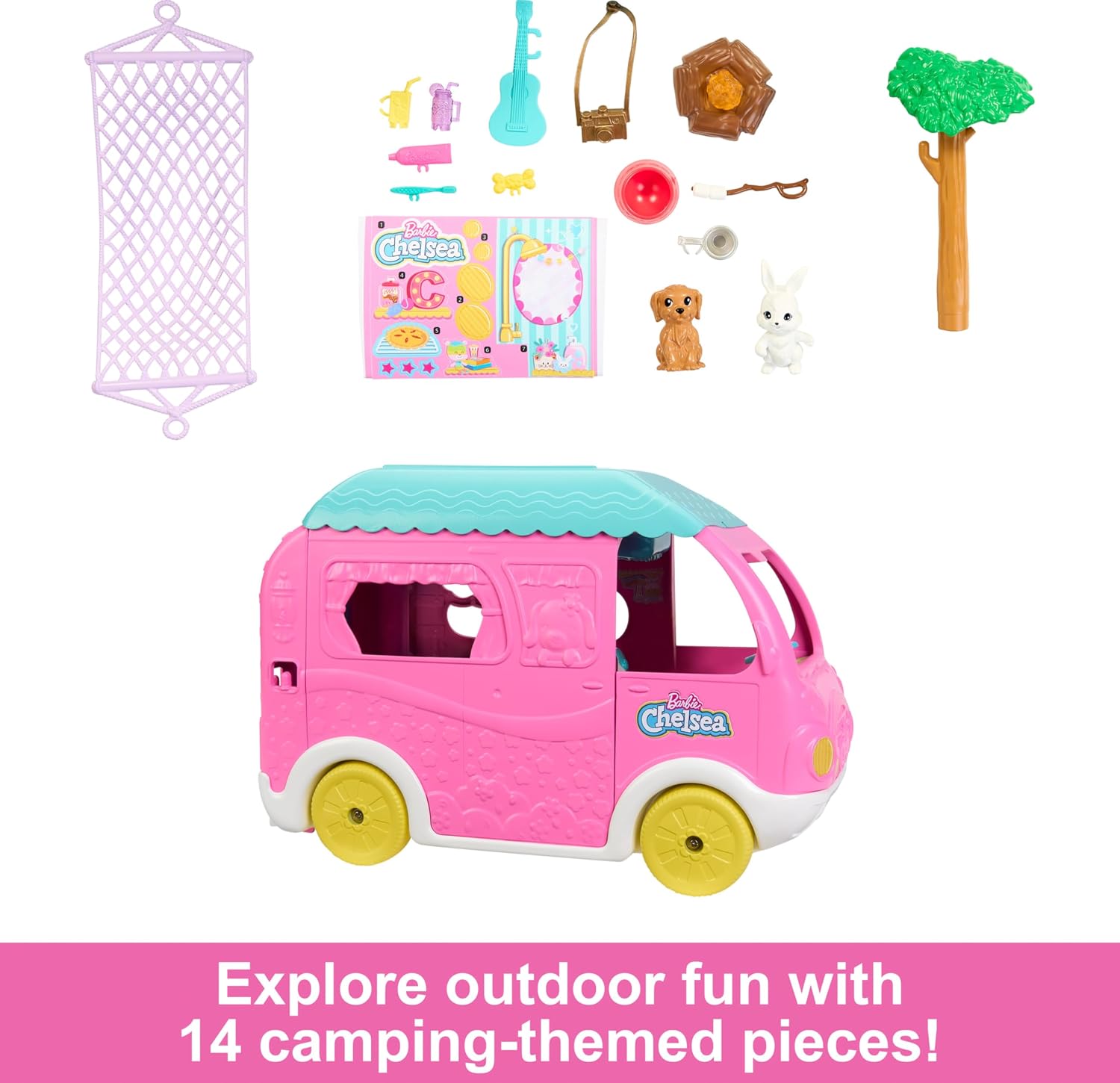 MUÑECA BARBIE CHELSEA CAMPER 2 EN 1 CON MASCOTAS - 3
