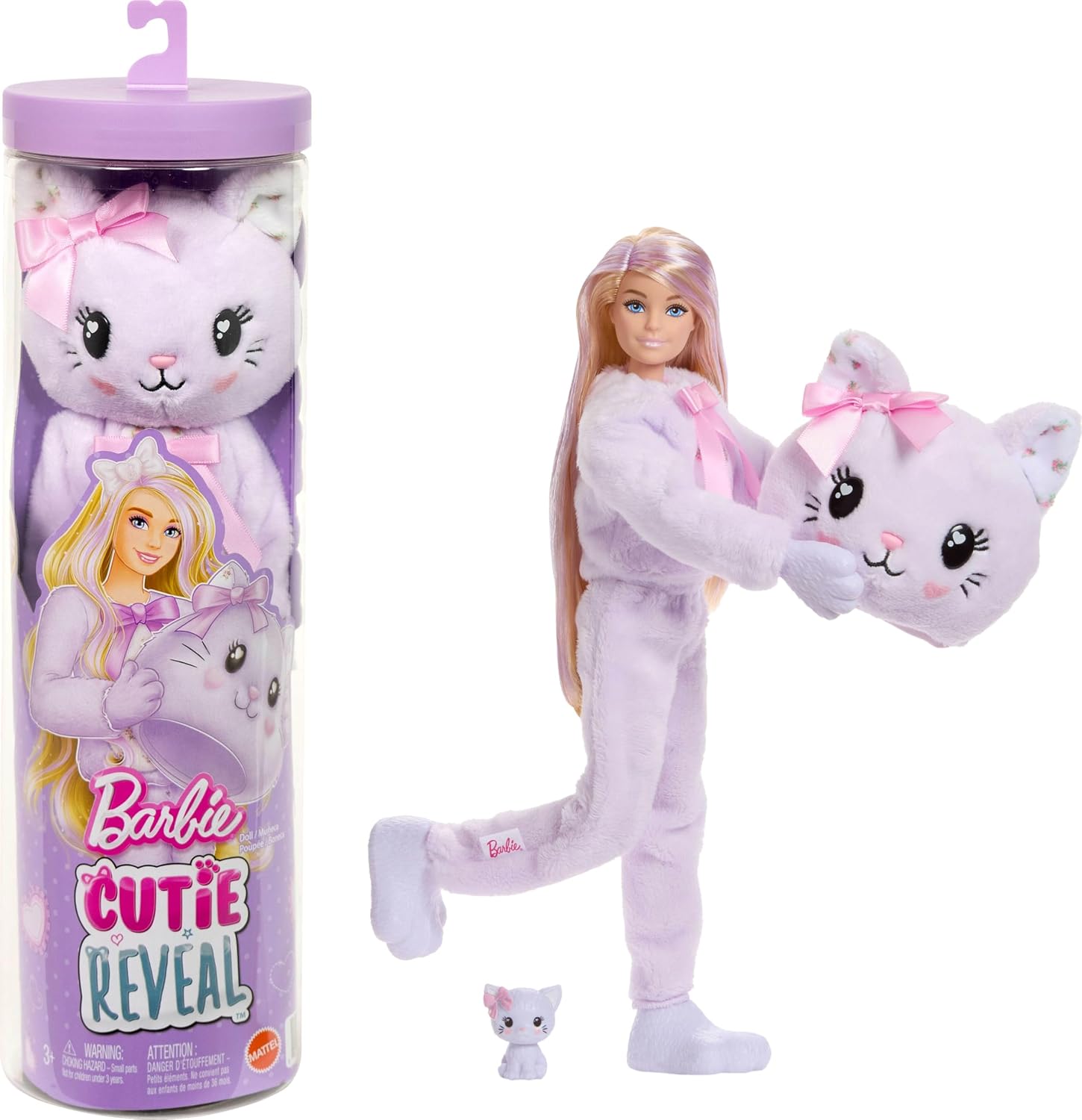 MUÑECA BARBIE CUTIE REVEAL CUDDLY SERIES GATITO CON 10 SORPRESAS - 1