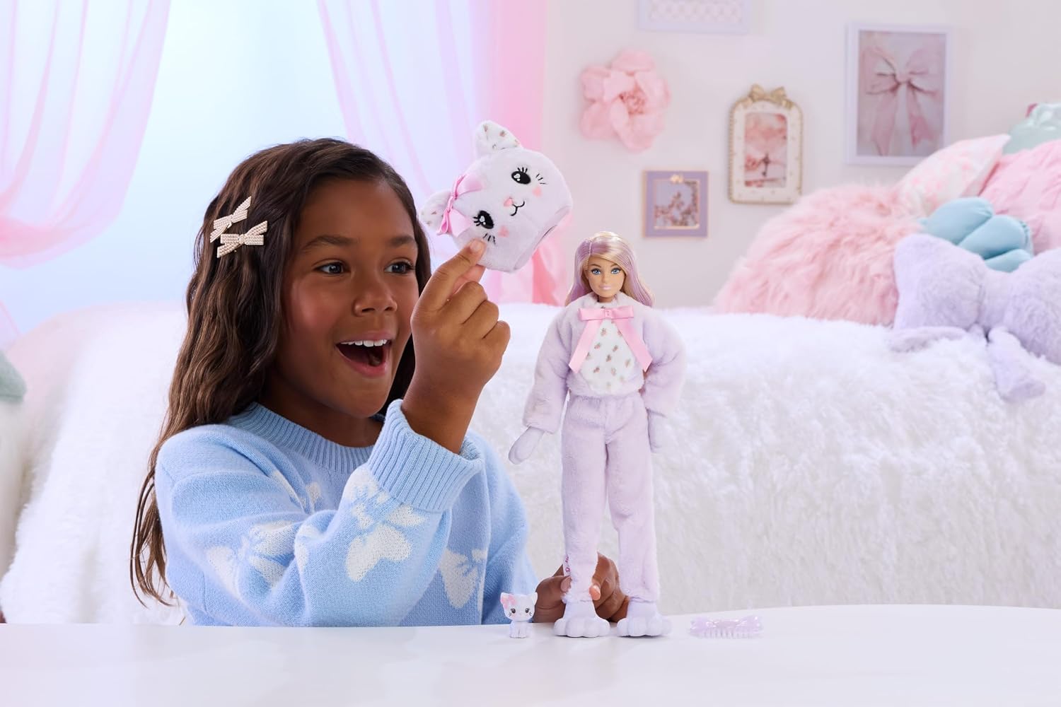 MUÑECA BARBIE CUTIE REVEAL CUDDLY SERIES GATITO CON 10 SORPRESAS - 2