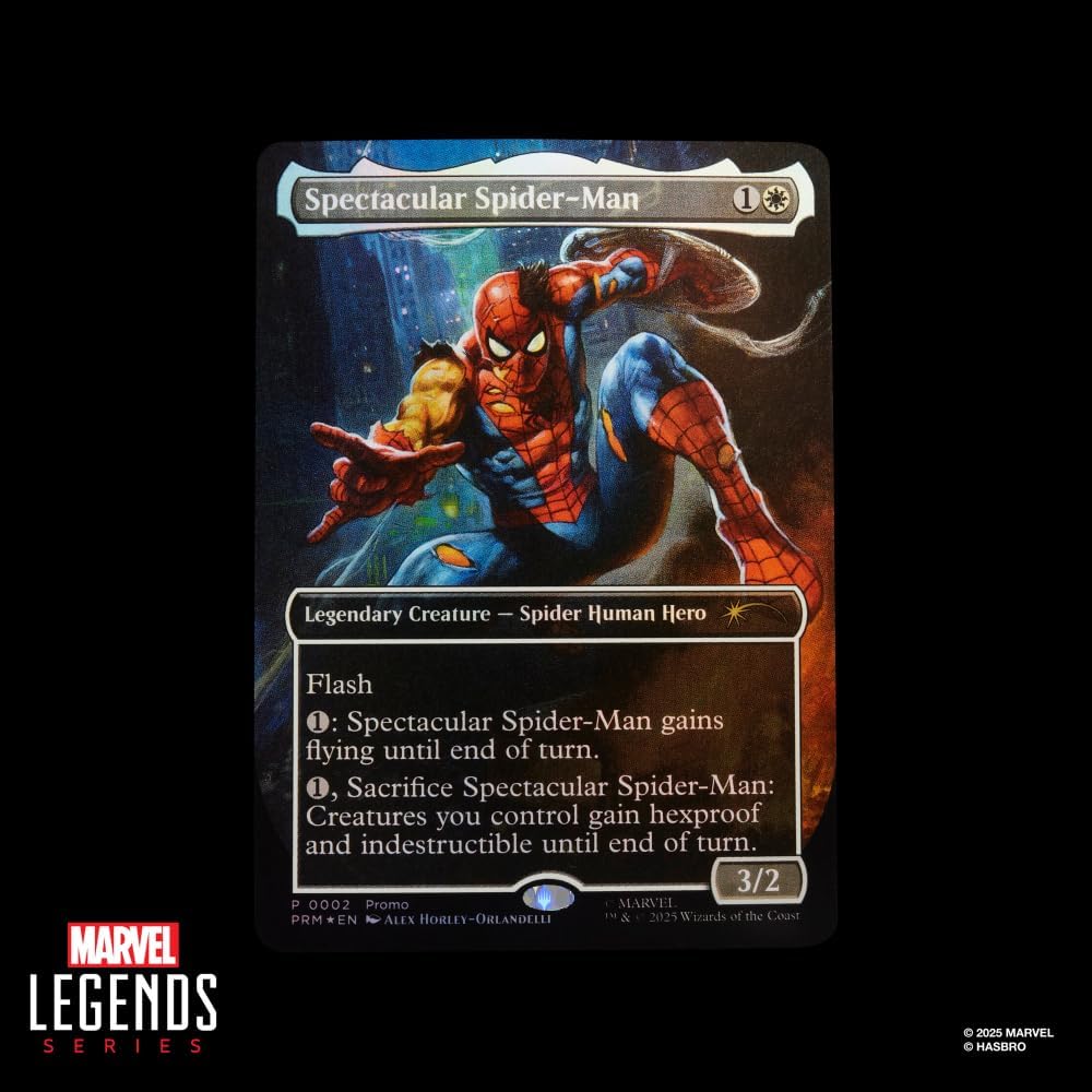 FIGURA DE ACCIÓN SPIDER-MAN BATTLE-DAMAGED MARVEL LEGENDS SERIES 6 PULGADAS CON TARJETA MAGIC: THE GATHERING - 3