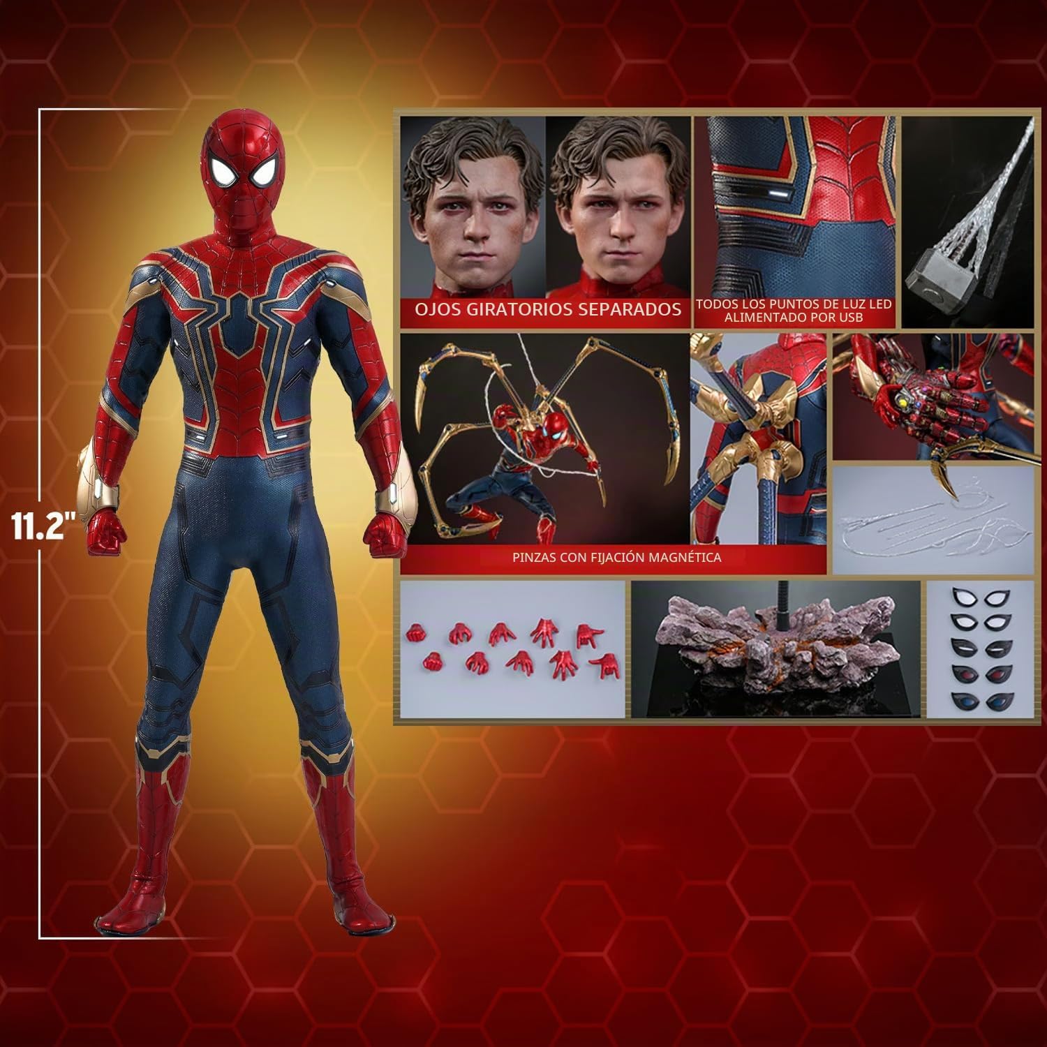 FIGURA DE ACCIÓN HOT TOYS MARVEL IRON SPIDER AVENGERS ENDGAME ESCALA 1/6 12 PULGADAS - 2