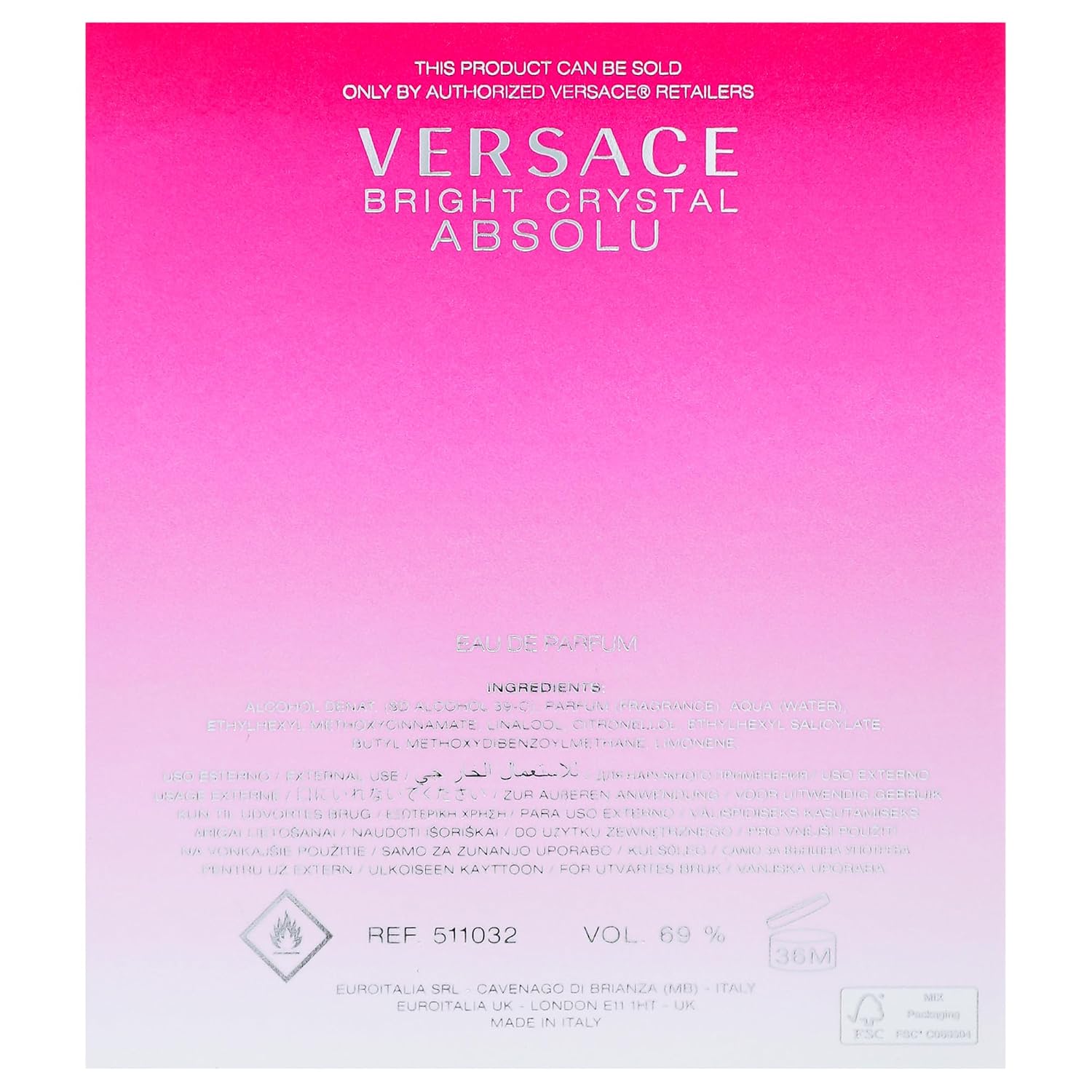 PERFUME VERSACE BRIGHT CRYSTAL ABSOLU FOR WOMEN EAU DE PARFUM 90ML - 4
