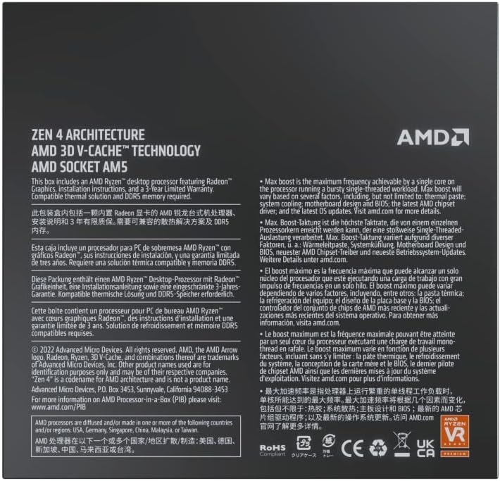 PROCESADOR AMD RYZEN 7 7800X3D 8-CORE 16-THREAD PARA DESKTOP - 4