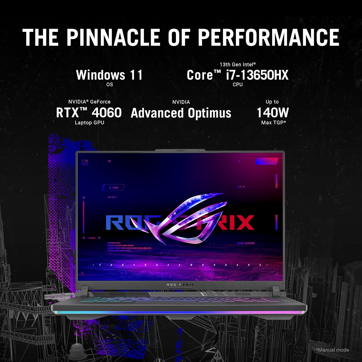LAPTOP GAMING ASUS ROG STRIX G16 INTEL CORE I7-13650HX RTX 4060 16GB DDR5 1TB SSD 165HZ - 3