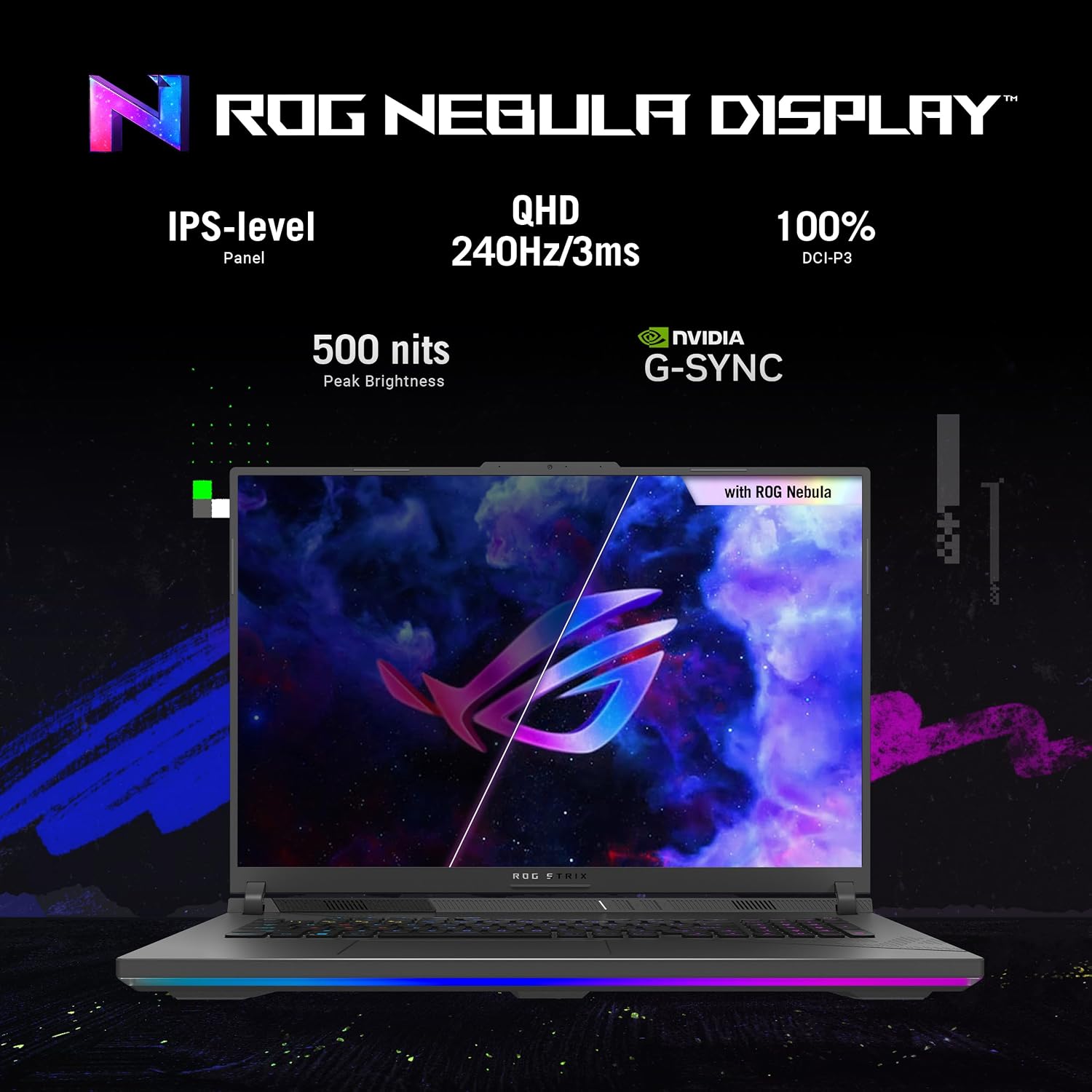 LAPTOP GAMING ASUS ROG STRIX G18 2024 INTEL CORE I9-14900HX RTX 4070 32GB DDR5 1TB SSD 18 PULGADAS QHD 240HZ - 3