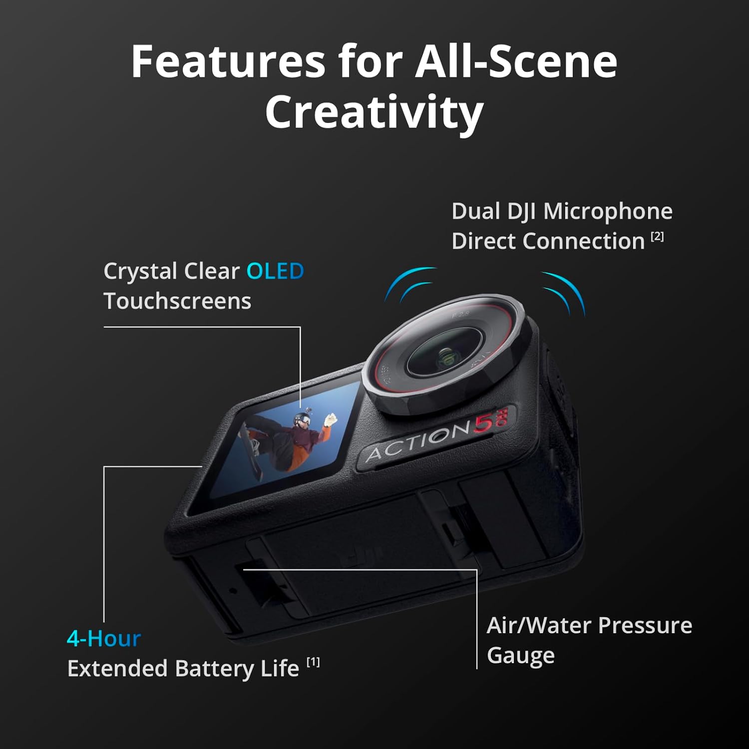 CÁMARA DE ACCIÓN DJI OSMO ACTION 5 PRO ADVENTURE COMBO WATERPROOF - 4