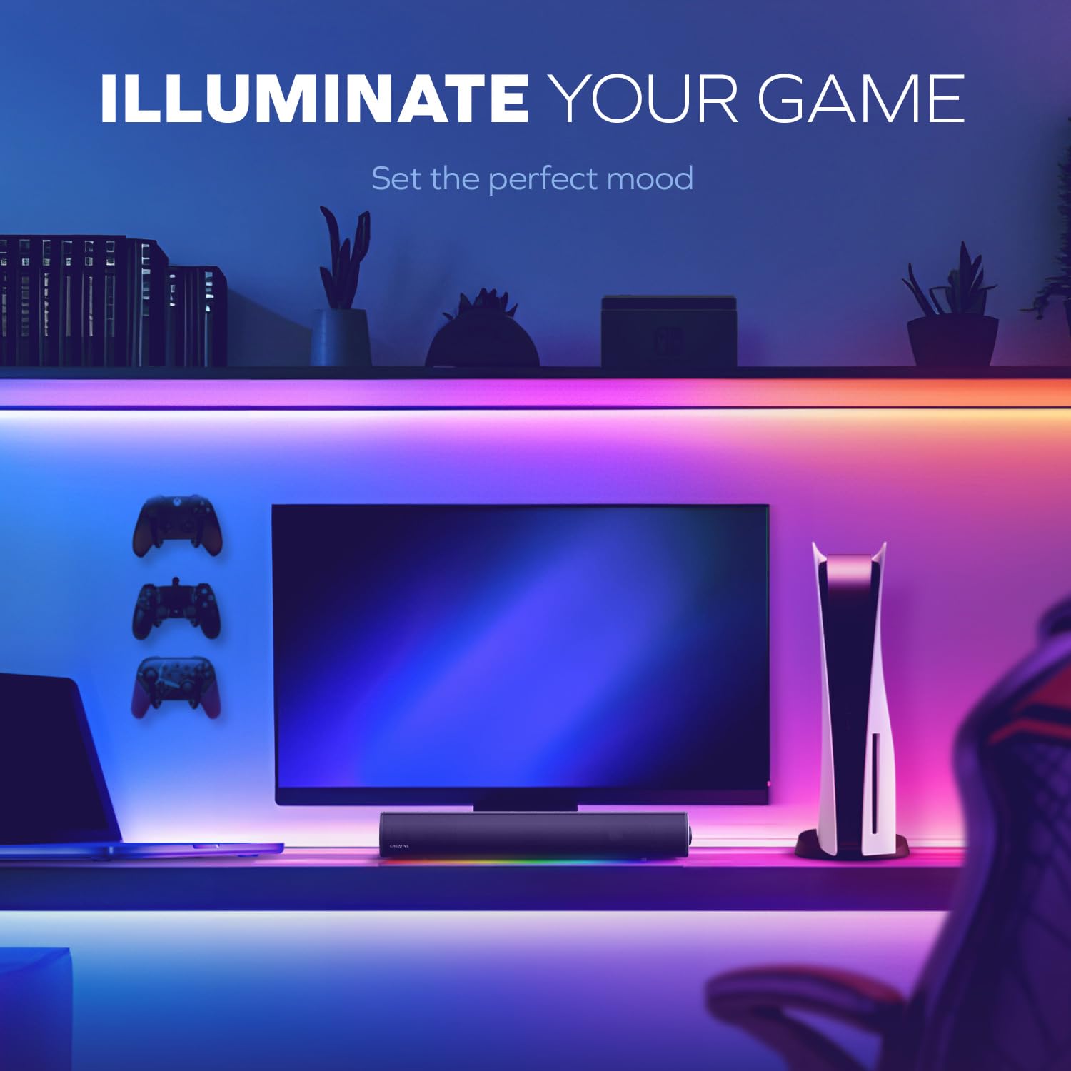 PARLANTE SOUND BLASTER GS5 RGB GAMING SOUNDBAR CON TECNOLOGÍA SUPERWIDE - 2