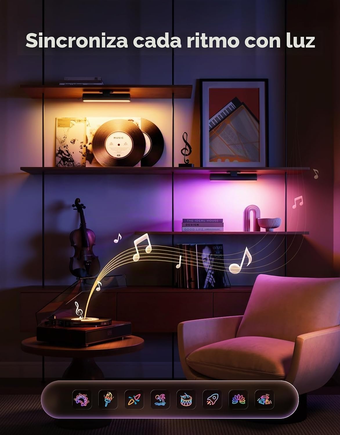 CINTA LED GOVEE SMART LIGHT BAR RGBICWW PARA TV NEGRO - 4