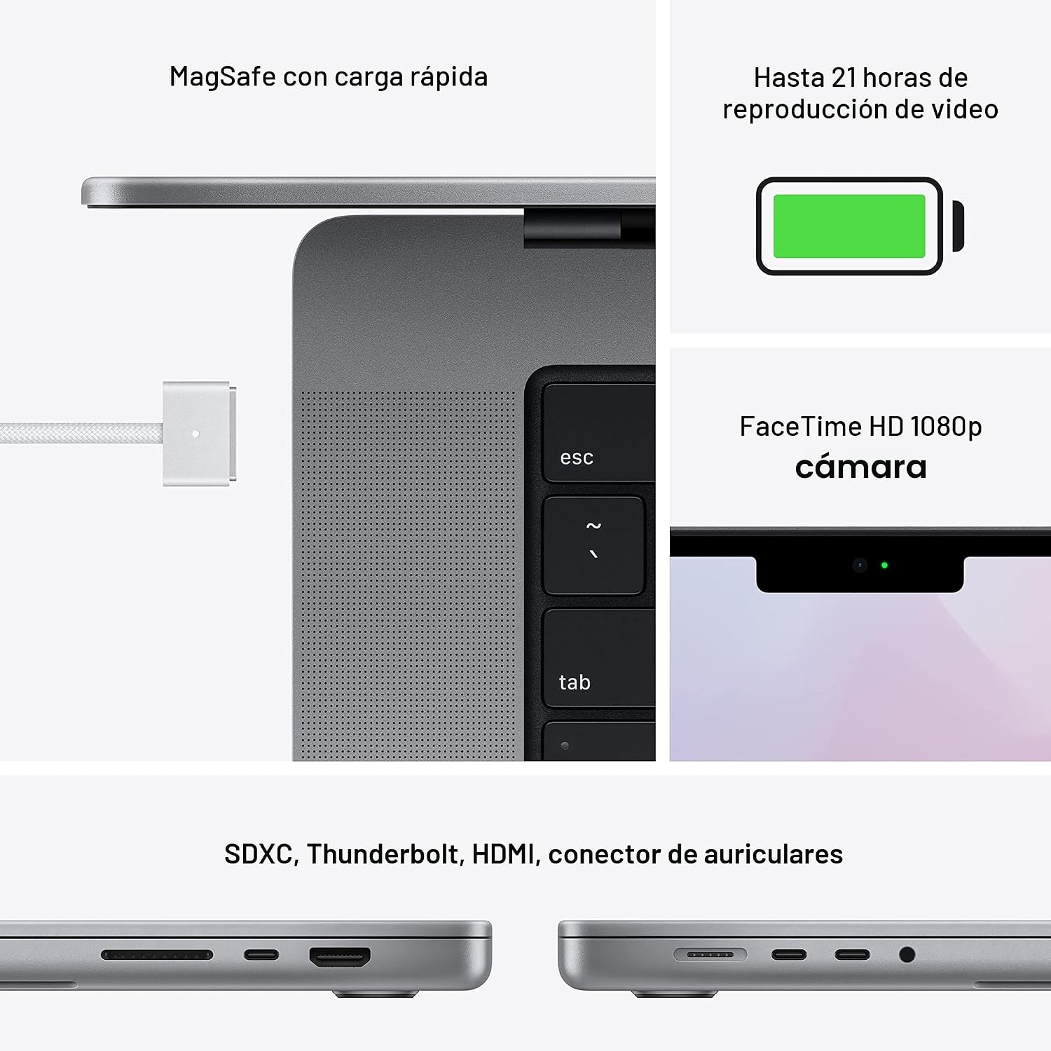 MACBOOK PRO 16 PULGADAS LATE 2021 APPLE M1 PRO 16GB RAM 512GB SSD GRIS ESPACIAL REACONDICIONADO - 4