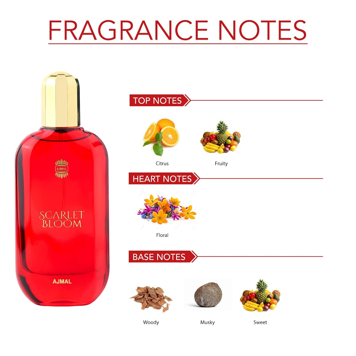 PERFUME AJMAL SCARLET BLOOM EAU DE PARFUM PARA MUJER - 2