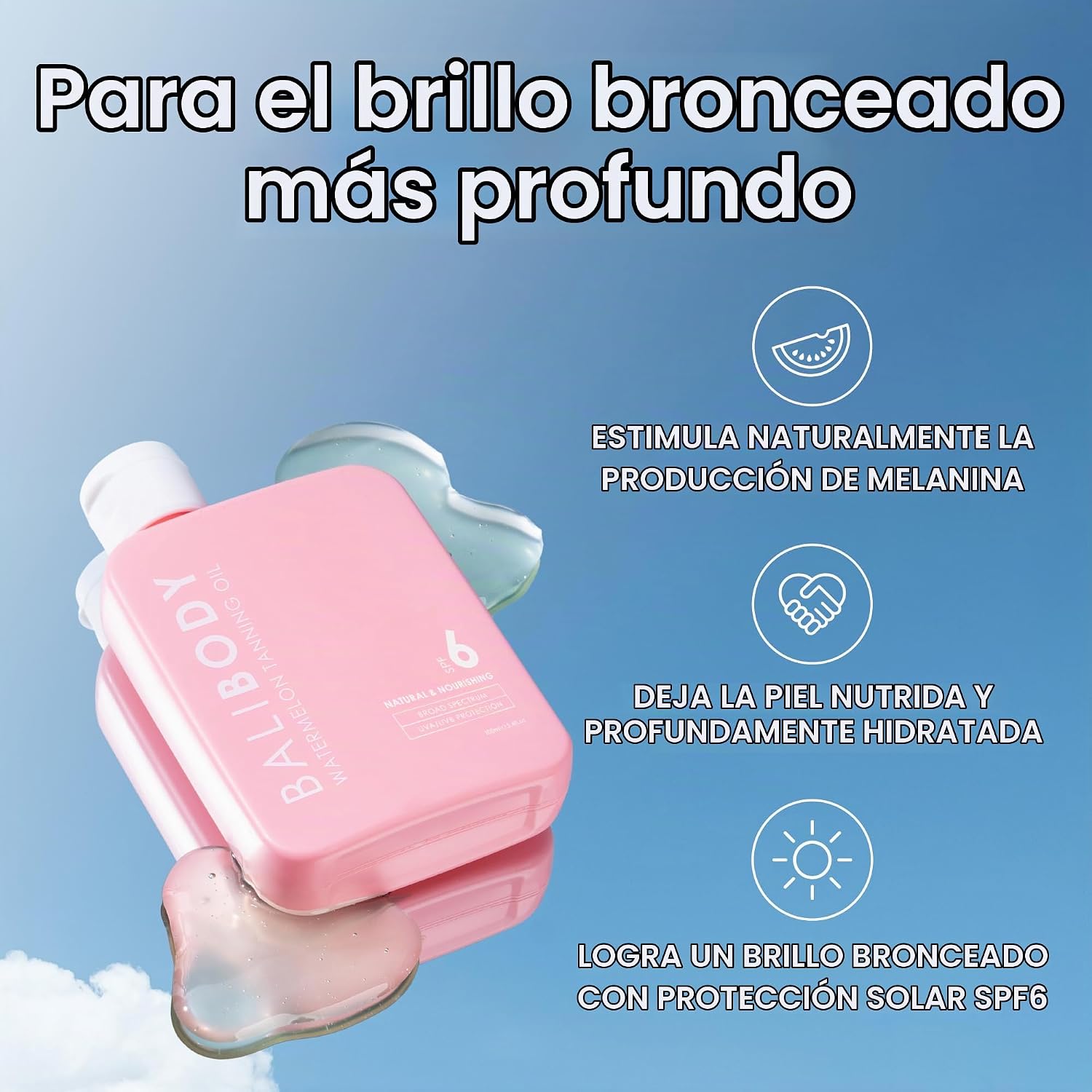 ACEITE DE BRONCEADO BALI BODY SANDÍA SPF 6 100ML - 4
