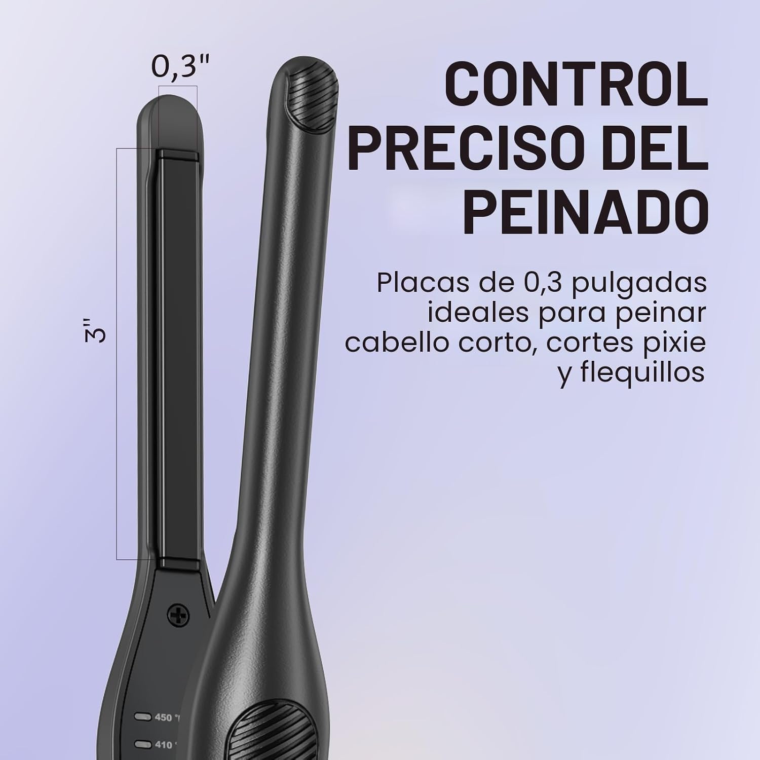 PLANCHA DE CABELLO WAVYTALK 0.3 PULGADAS PARA CABELLO CORTO Y PIXIE CUT - 3