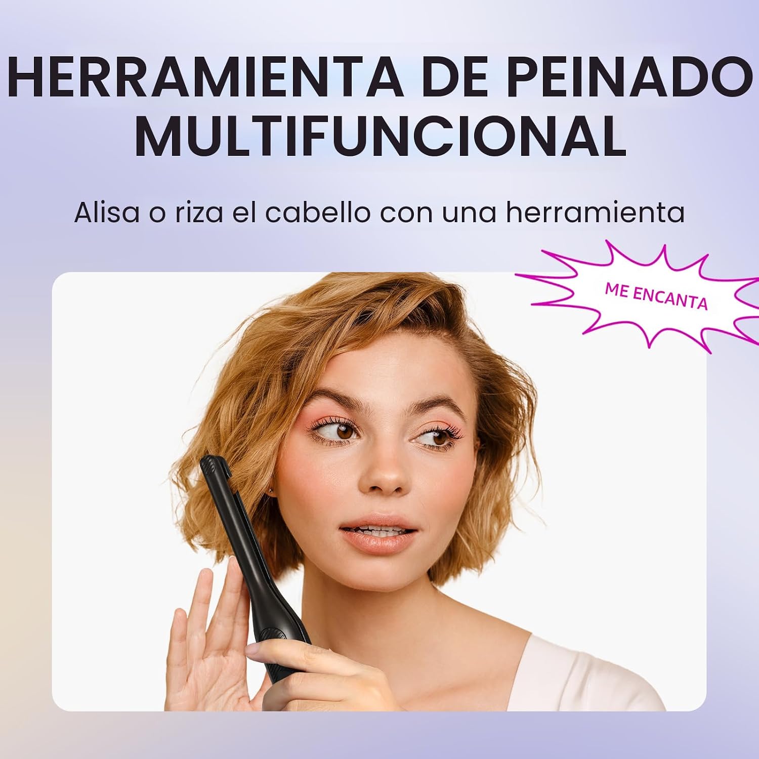 PLANCHA DE CABELLO WAVYTALK 0.3 PULGADAS PARA CABELLO CORTO Y PIXIE CUT - 4