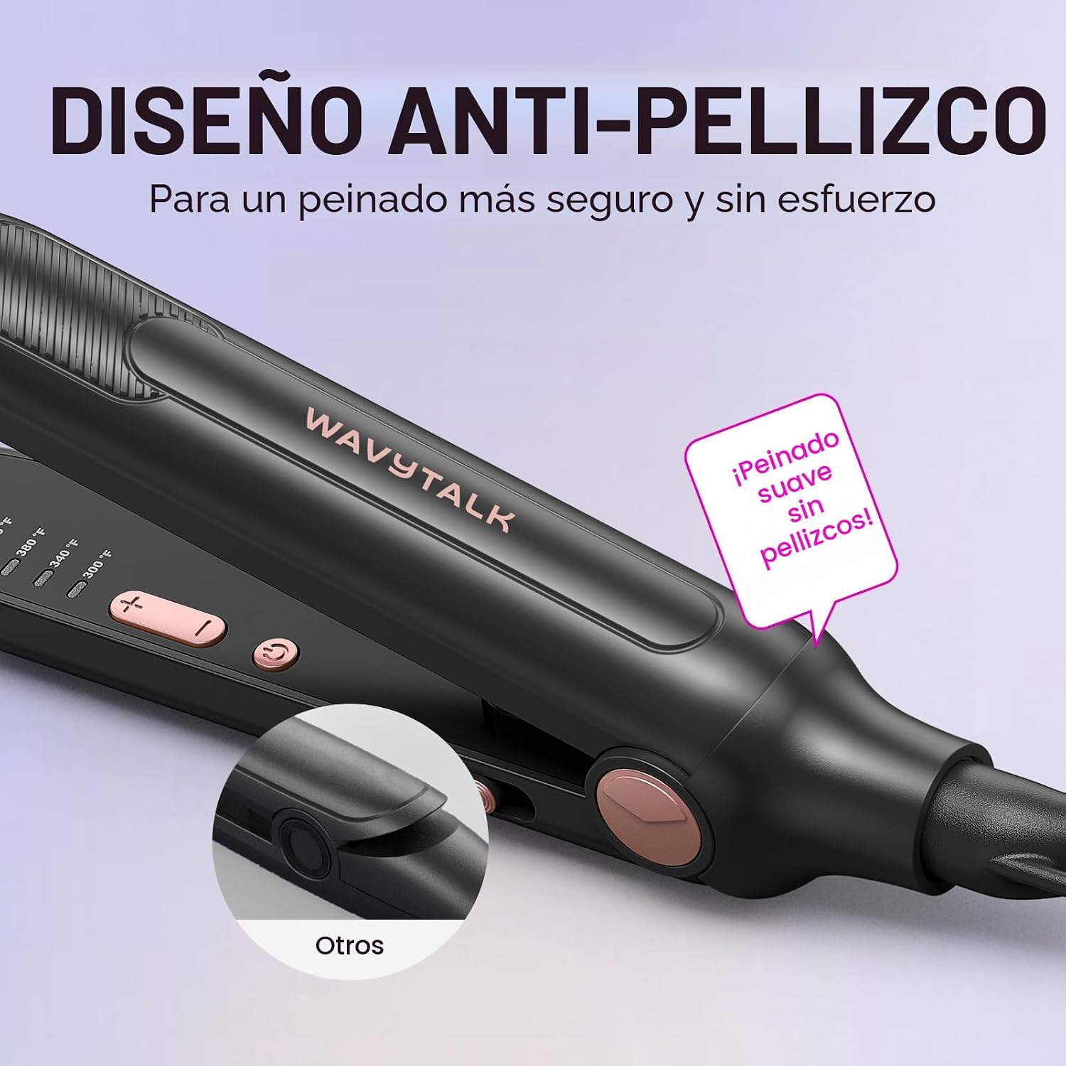 PLANCHA DE CABELLO WAVYTALK 0.3 PULGADAS PARA CABELLO CORTO Y PIXIE CUT - 5