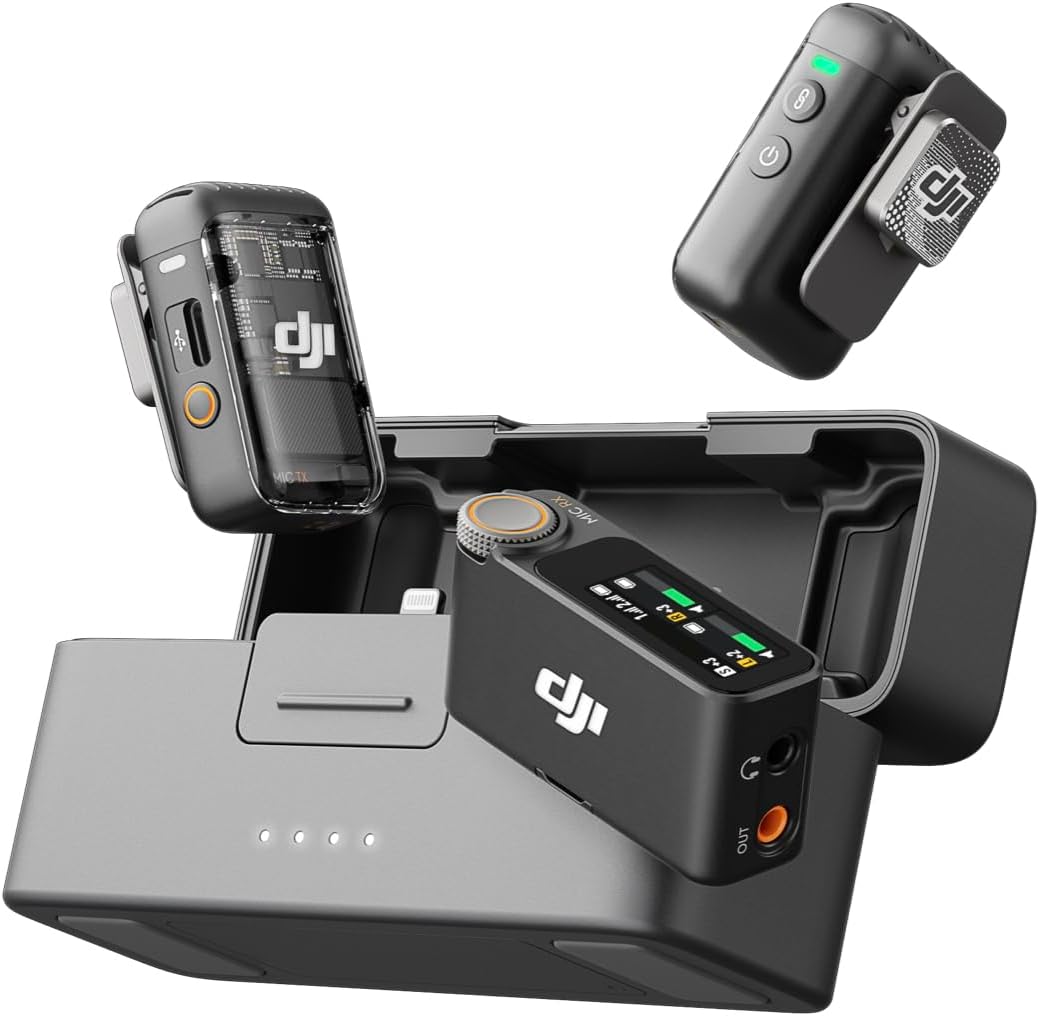 MICRÓFONO DJI MIC 2 INALÁMBRICO CON 2 TRANSMISORES, 1 RECEPTOR Y ESTUCHE DE CARGA - 1