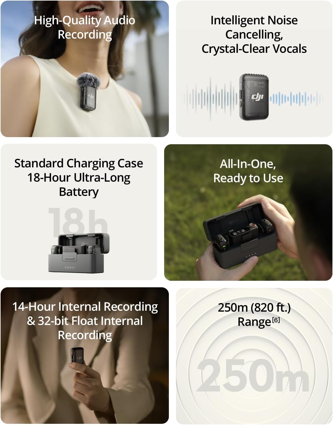 MICRÓFONO DJI MIC 2 INALÁMBRICO CON 2 TRANSMISORES, 1 RECEPTOR Y ESTUCHE DE CARGA - 2