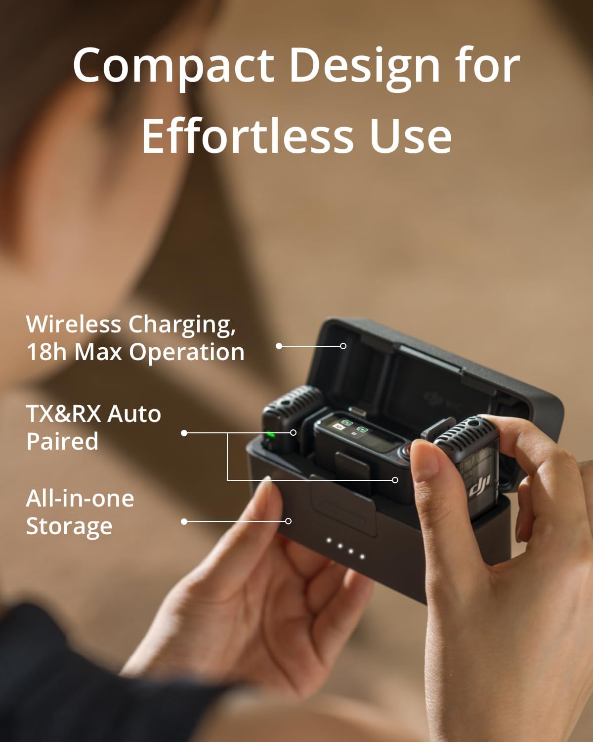 MICRÓFONO DJI MIC 2 INALÁMBRICO CON 2 TRANSMISORES, 1 RECEPTOR Y ESTUCHE DE CARGA - 3