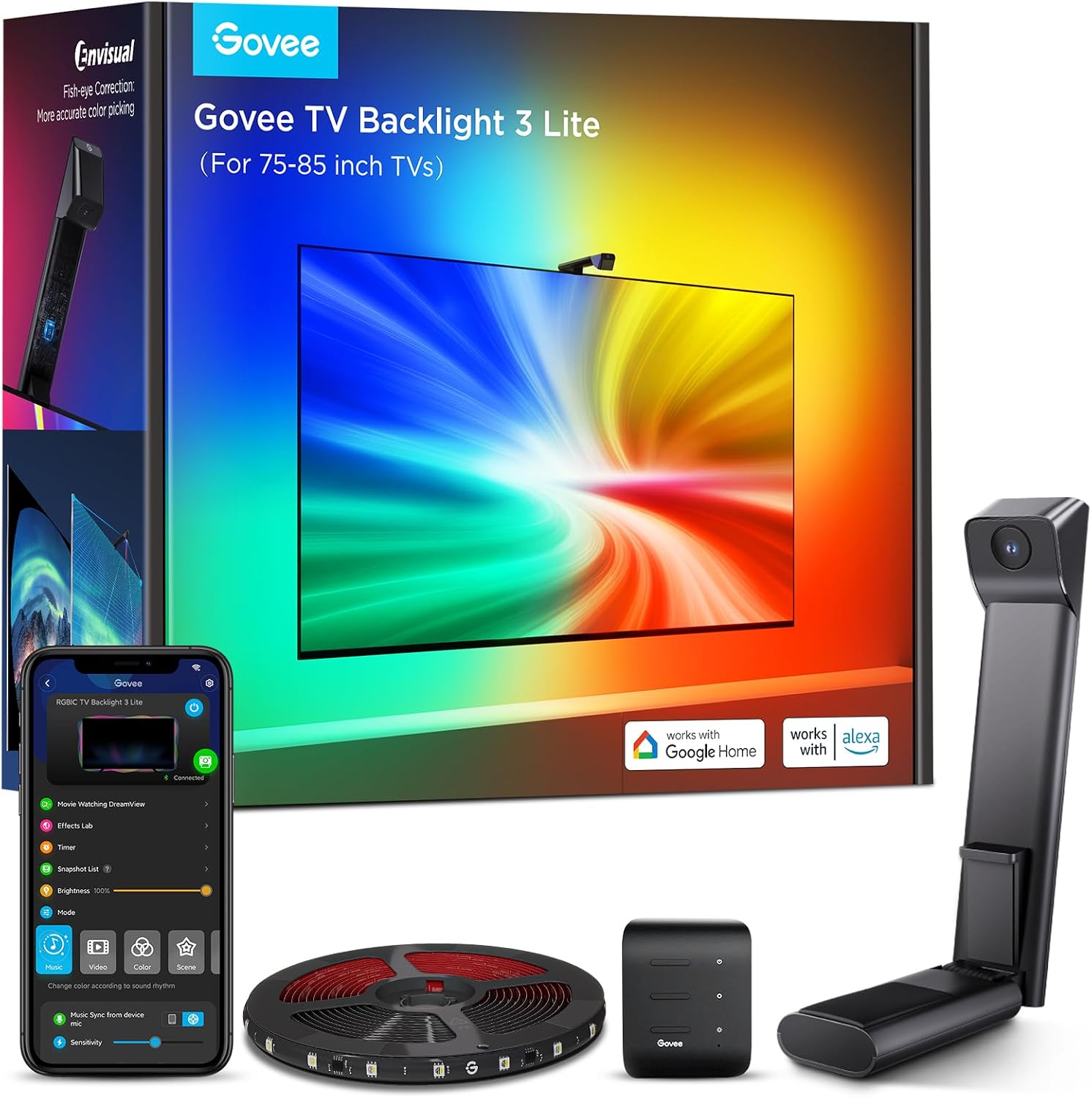CINTA LED GOVEE TV BACKLIGHT 3 LITE PARA TELEVISORES 75-85 PULGADAS - 1