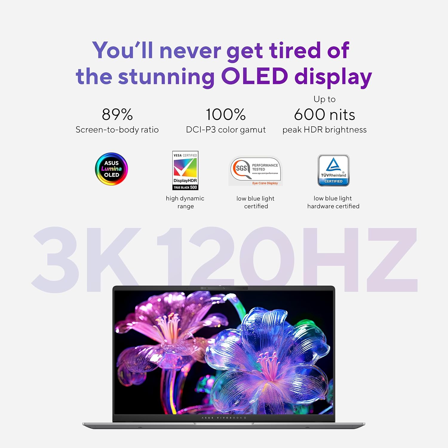 LAPTOP ASUS VIVOBOOK S 15 COPILOT+ PC 15.6' 3K 120HZ OLED SNAPDRAGON X ELITE 16GB 1TB PLATA - 4