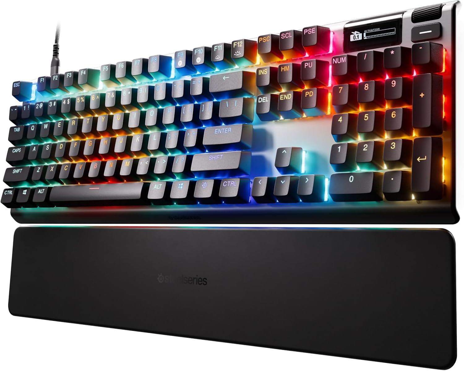 TECLADO GAMER STEELSERIES APEX PRO GEN 3 OMNIPOINT 3.0 HYPERMAGNETIC SWITCHES USB-C - 1