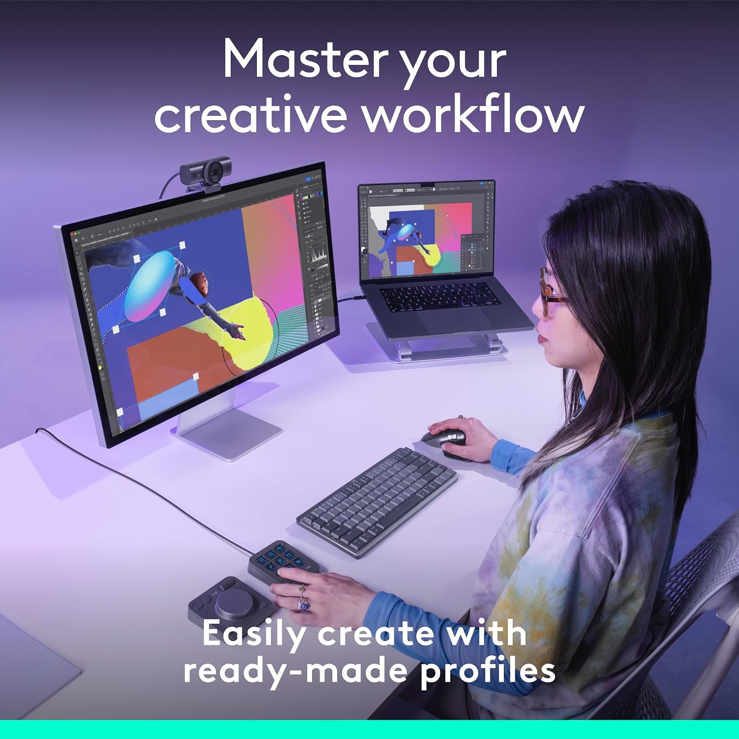 TECLADO LOGITECH MX CREATIVE CONSOLE 9 TECLAS PERSONALIZABLES GRAFITO - 3