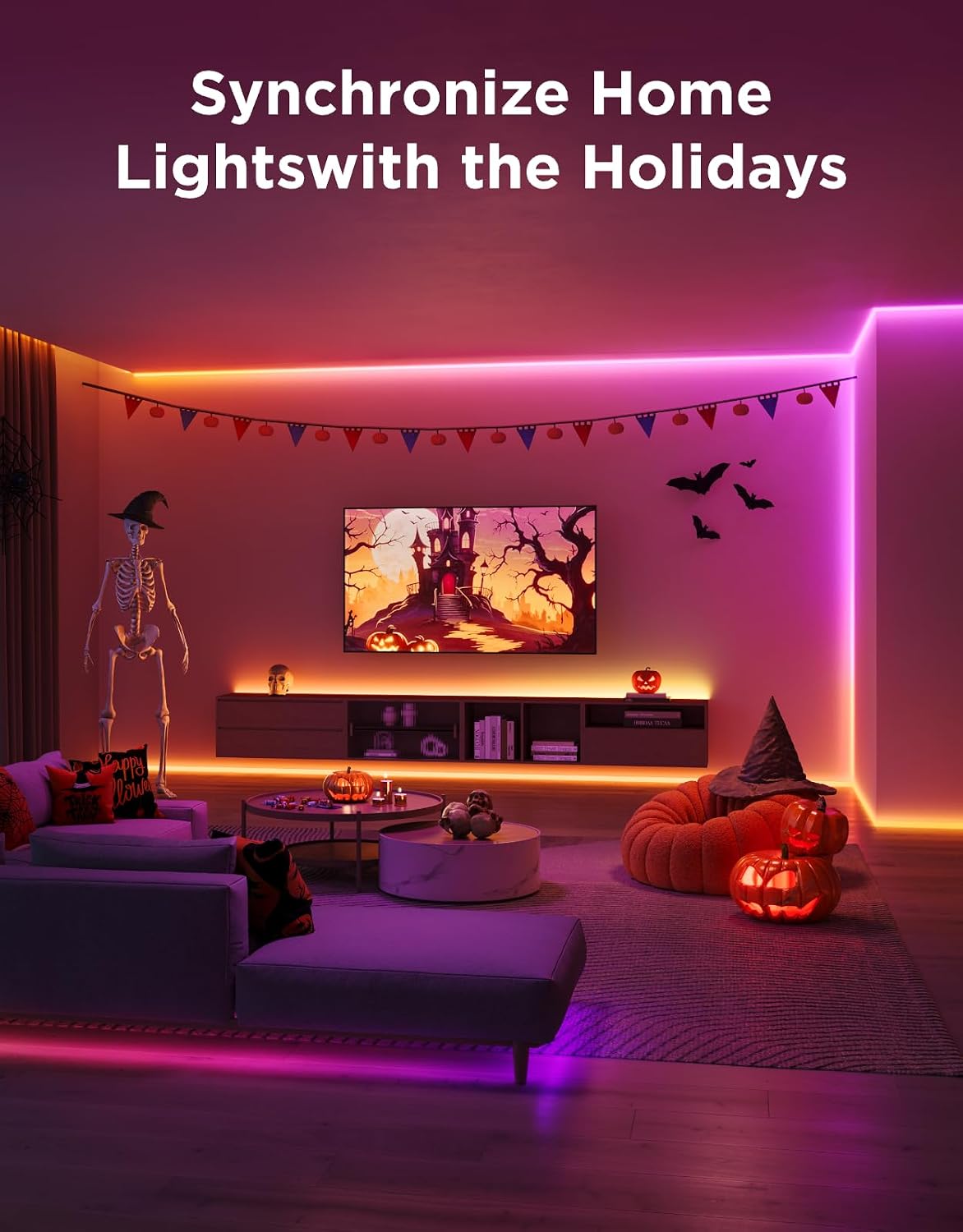 CINTA LED RGBIC GOVEE 32.8FT CON COVERS, CONTROL WIFI Y APP - 2