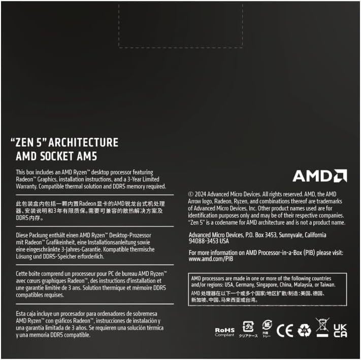 PROCESADOR AMD RYZEN 9 9900X 12 NÚCLEOS 24 HILOS SOCKET AM5 - 4